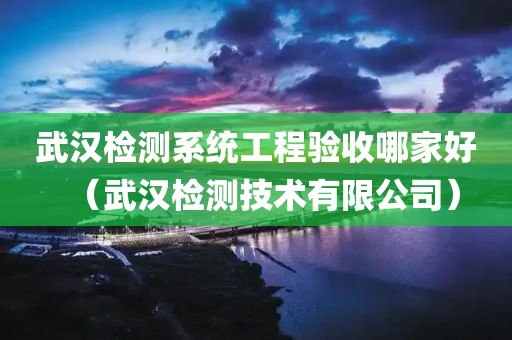 武汉检测系统工程验收哪家好（武汉检测技术有限公司）