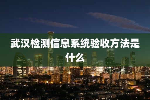 武汉检测信息系统验收方法是什么